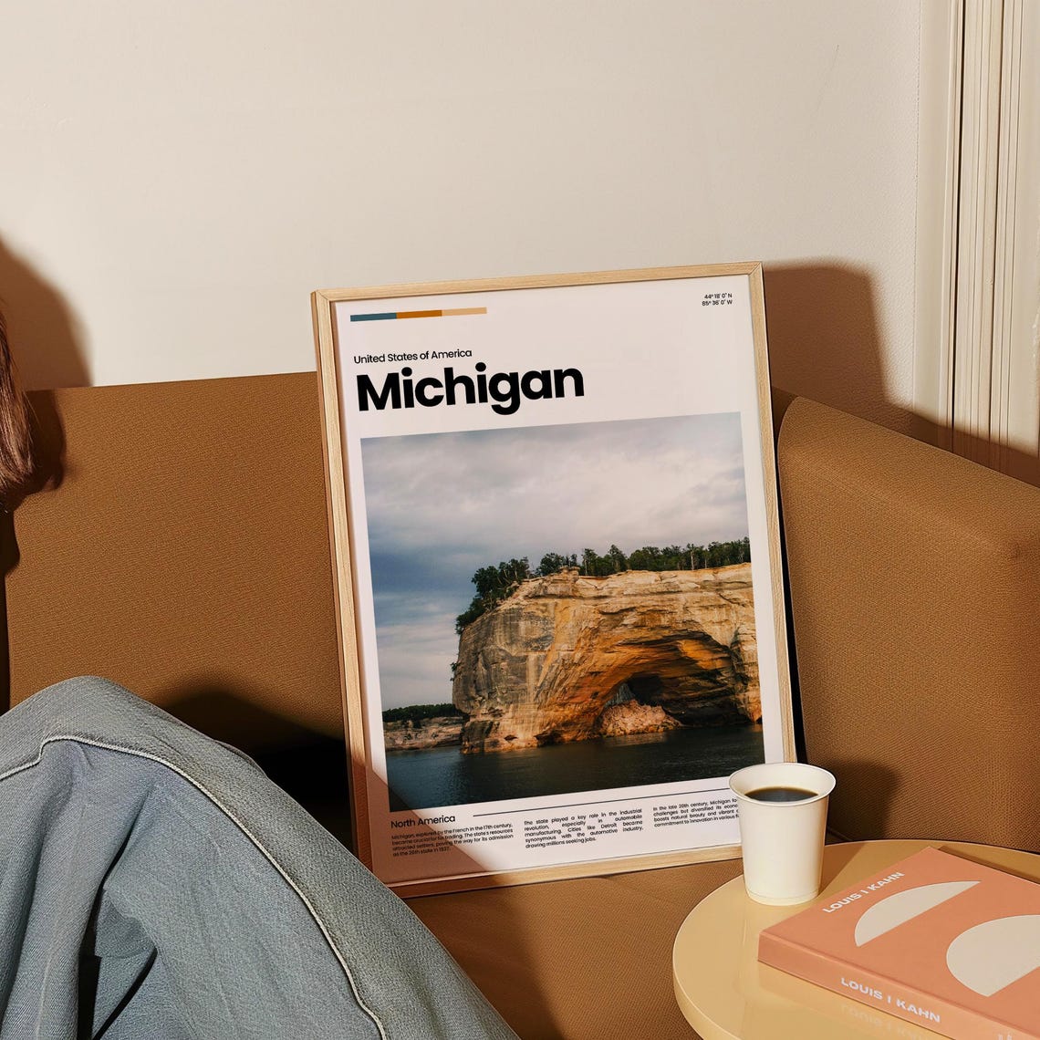 Michigan Great Lakes Sandstone Cliff Arch Lake Scenic Poster - Image 4