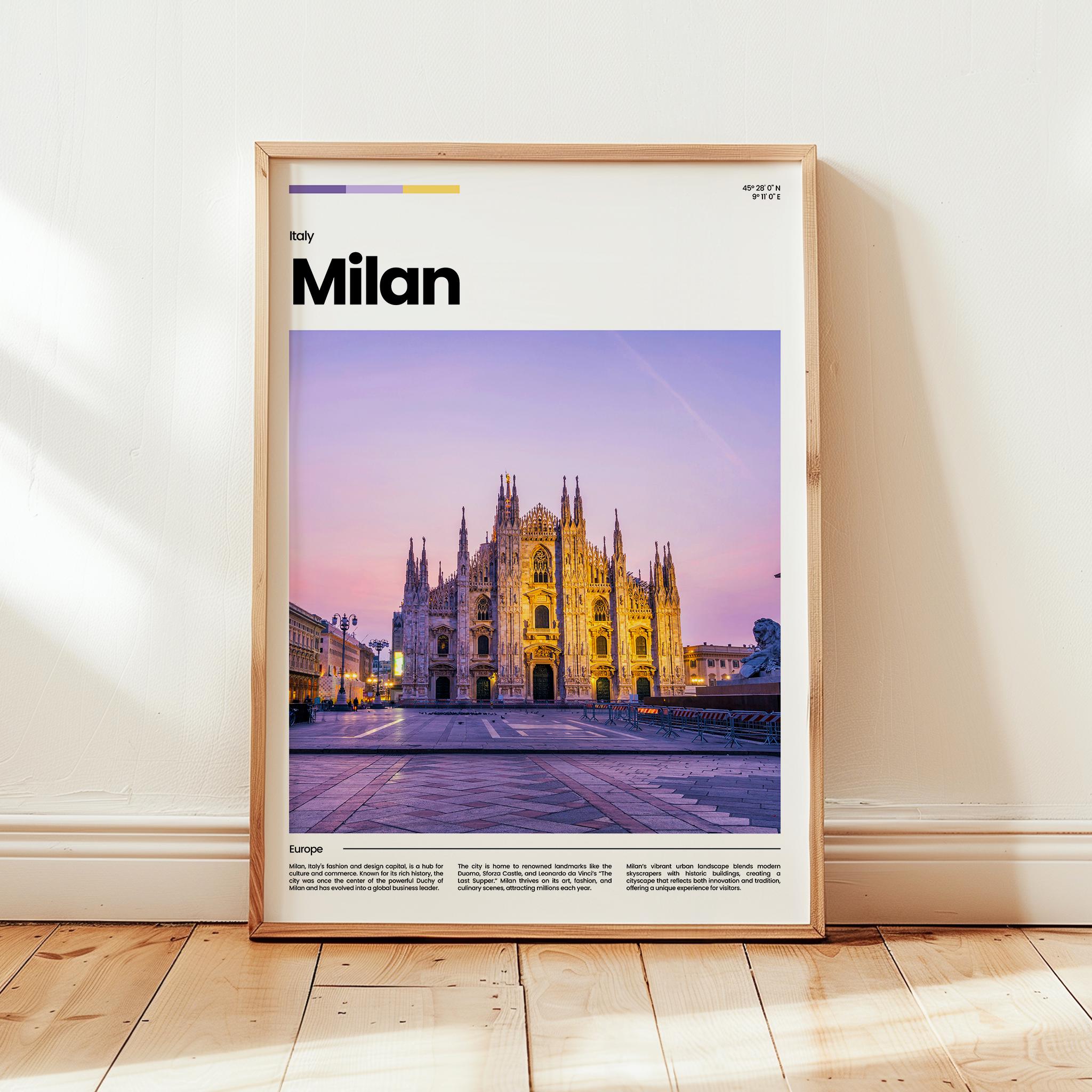 Milan Poster Print Photo Wall Art Italy Travel Gift