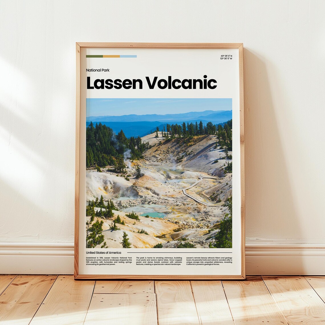 Lassen Volcanic Steaming Geothermal Pools National Park Photo Poster