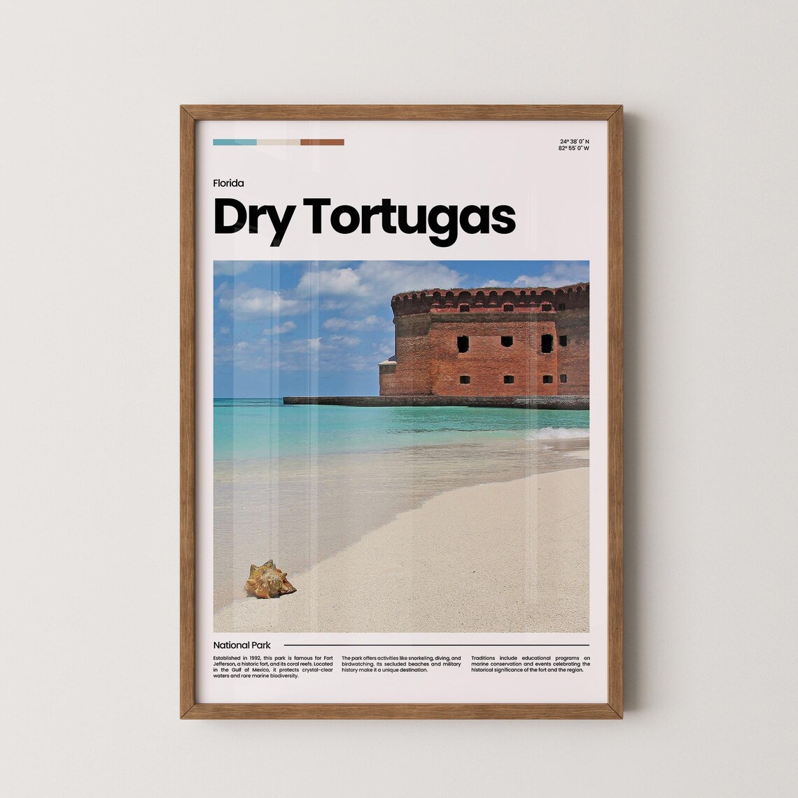 Dry Tortugas National Park Florida Fort Jefferson Island Beach Poster