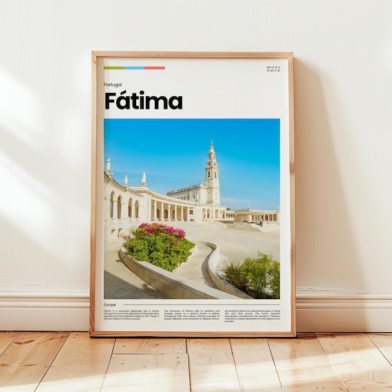 Fátima Portugal Sanctuary Basilica Pilgrimage Shrine Travel Poster