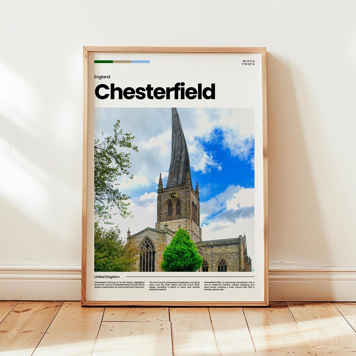 Chesterfield Poster Print Photo England Wall Art Travel Gift
