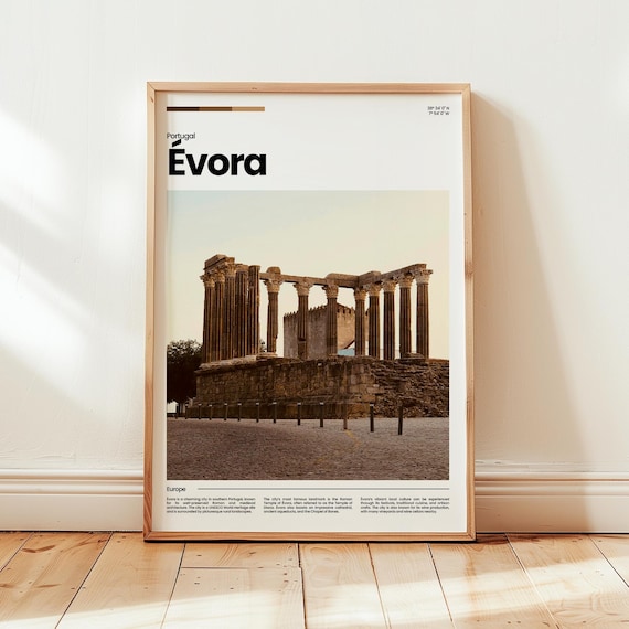 Évora Portugal Roman Temple Ruins Ancient History Travel Poster