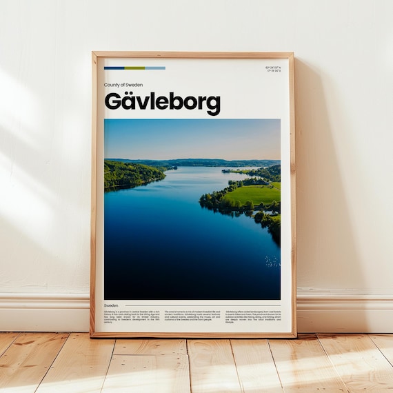 Gavleborg Sweden County Serene Lake Forests Aerial View Poster