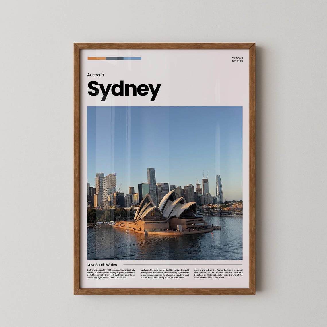 Sydney Australia Opera House Harbour Skyline Travel Art Poster