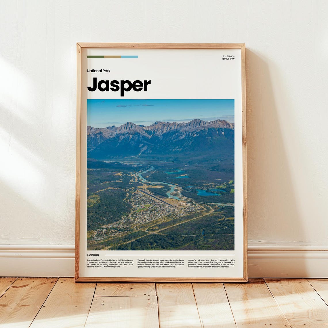 Jasper National Park Canada Mountain Valley Aerial View Photo Poster