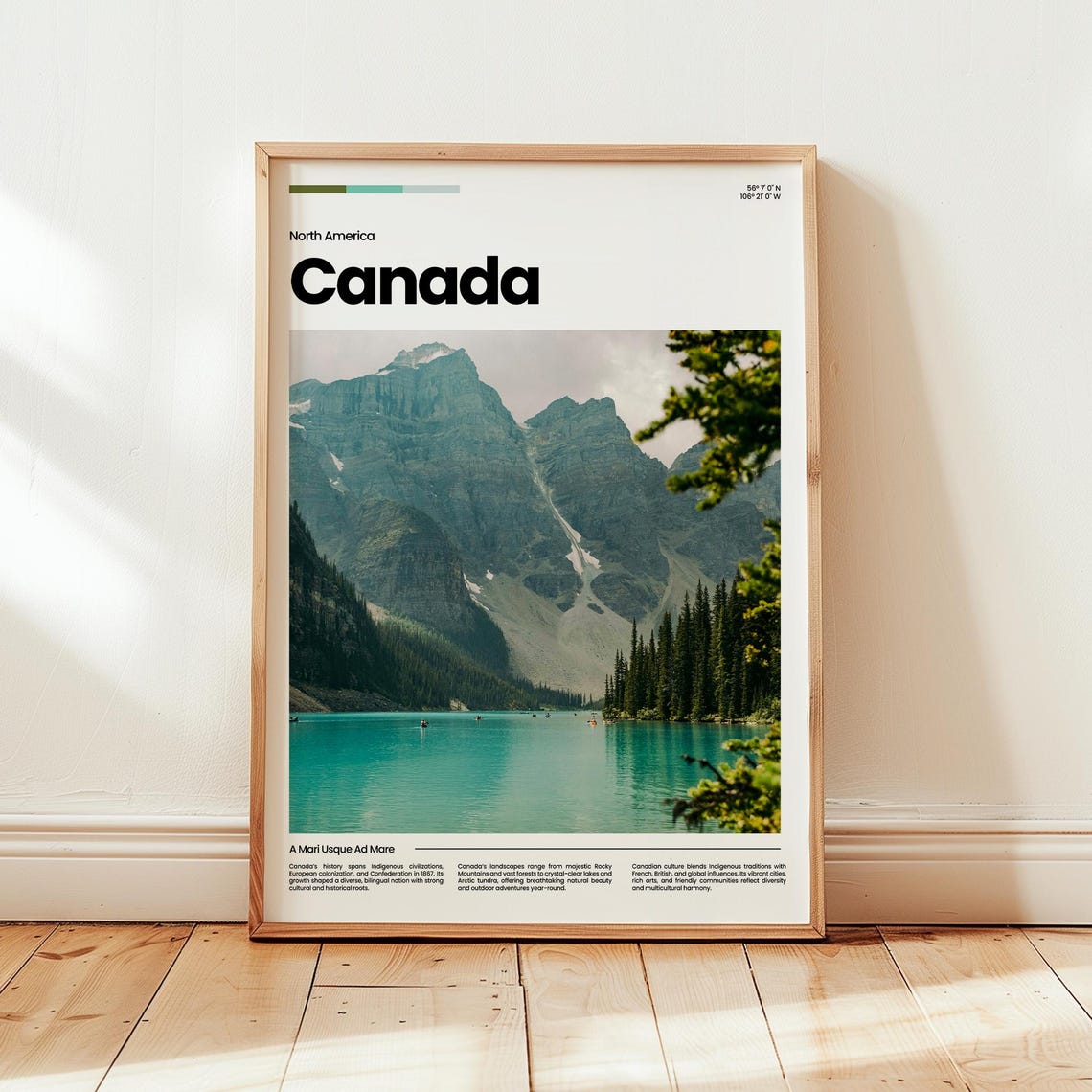 Canada National Photo Poster Turquoise Lake Rocky Mountains View