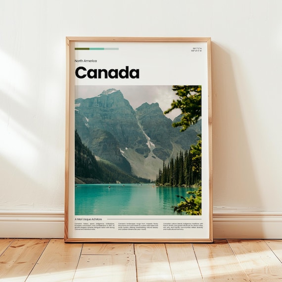 Canada National Photo Poster Turquoise Lake Rocky Mountains View