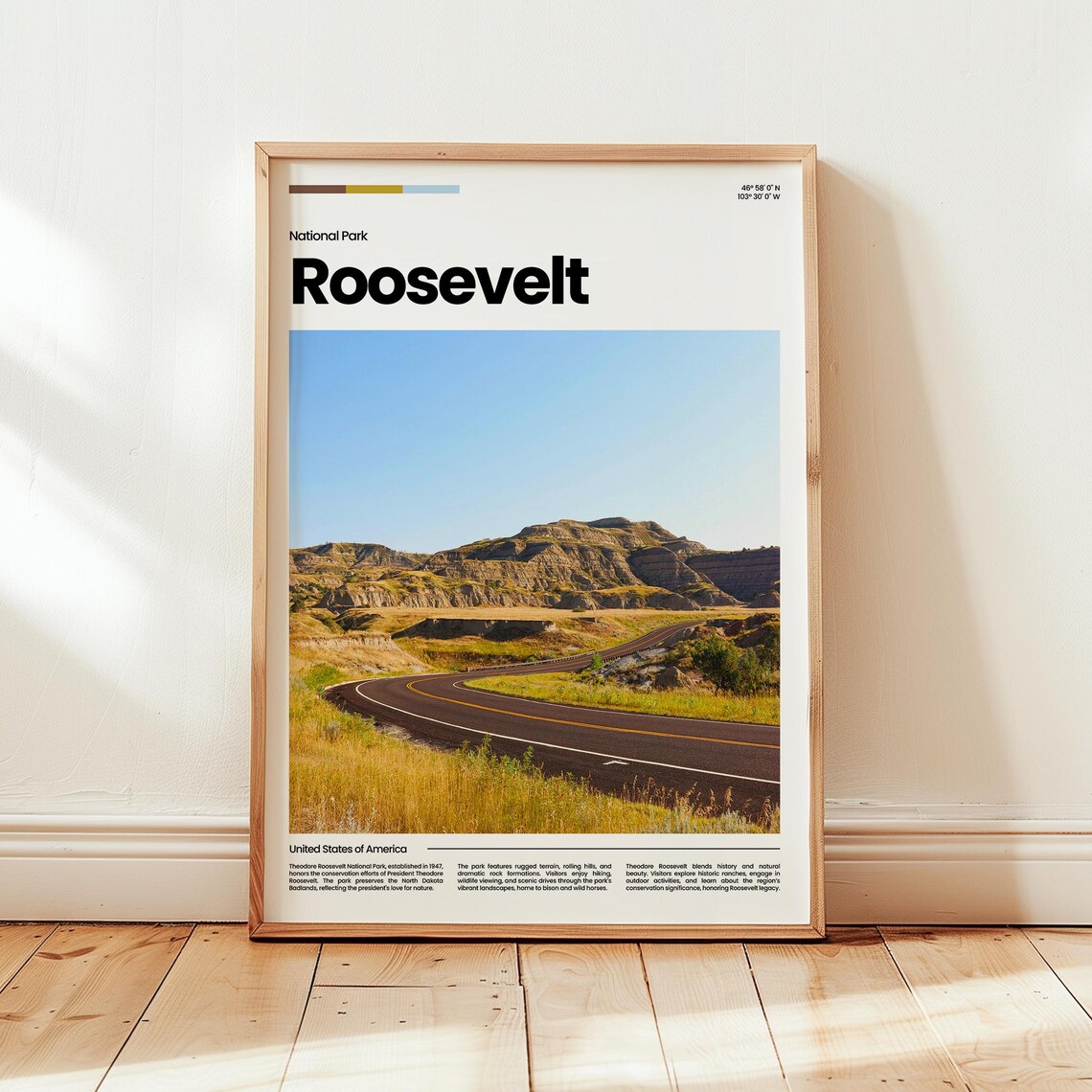 Roosevelt Poster Print Photo National Park Travel Gift