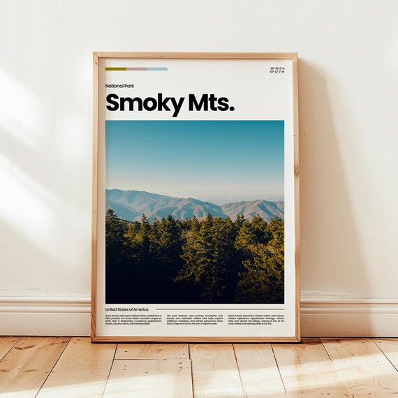 Great Smoky Mountains Poster Print Mts Photo National Park Travel Gift