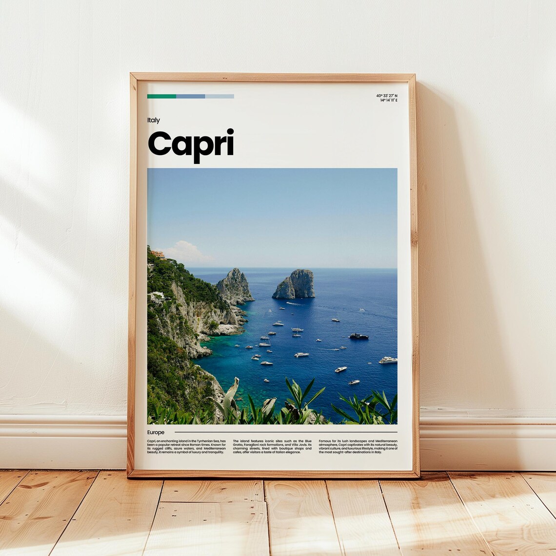 Capri Poster Print Photo Wall Art Italy Travel Gift