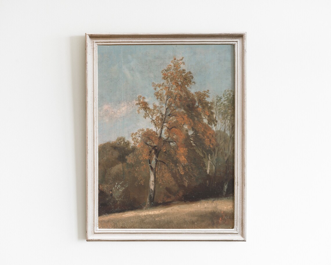 Vintage Autumn Landscape Art Print, French Country
