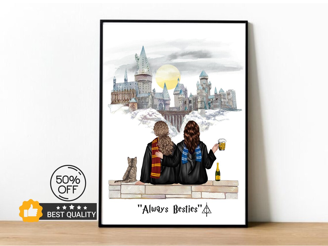 Magic Wizard School Bff Family Christmas Poster