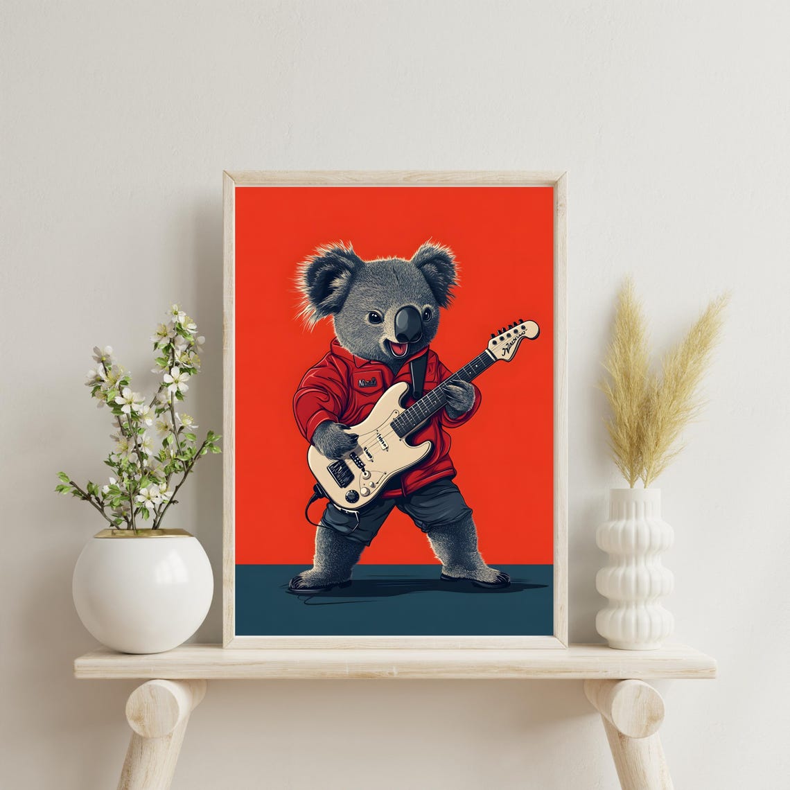 Rocking Koala Playing an Electric Guitar on a Red Stage Poster - Image 6