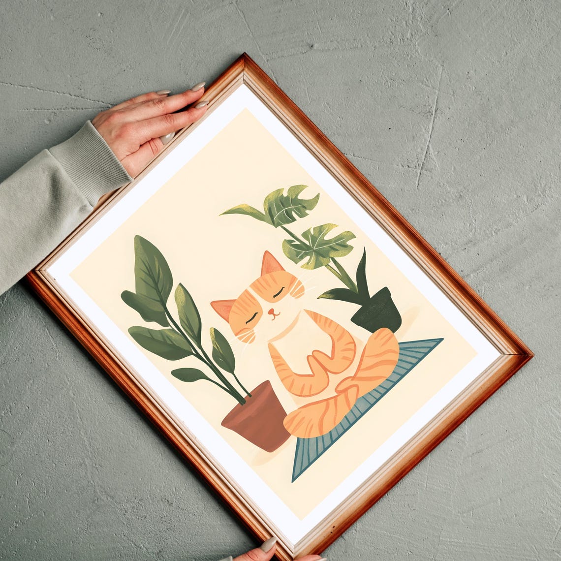 Meditating Orange Tabby Cat in a Lotus Pose on a Yoga Mat Poster - Image 5