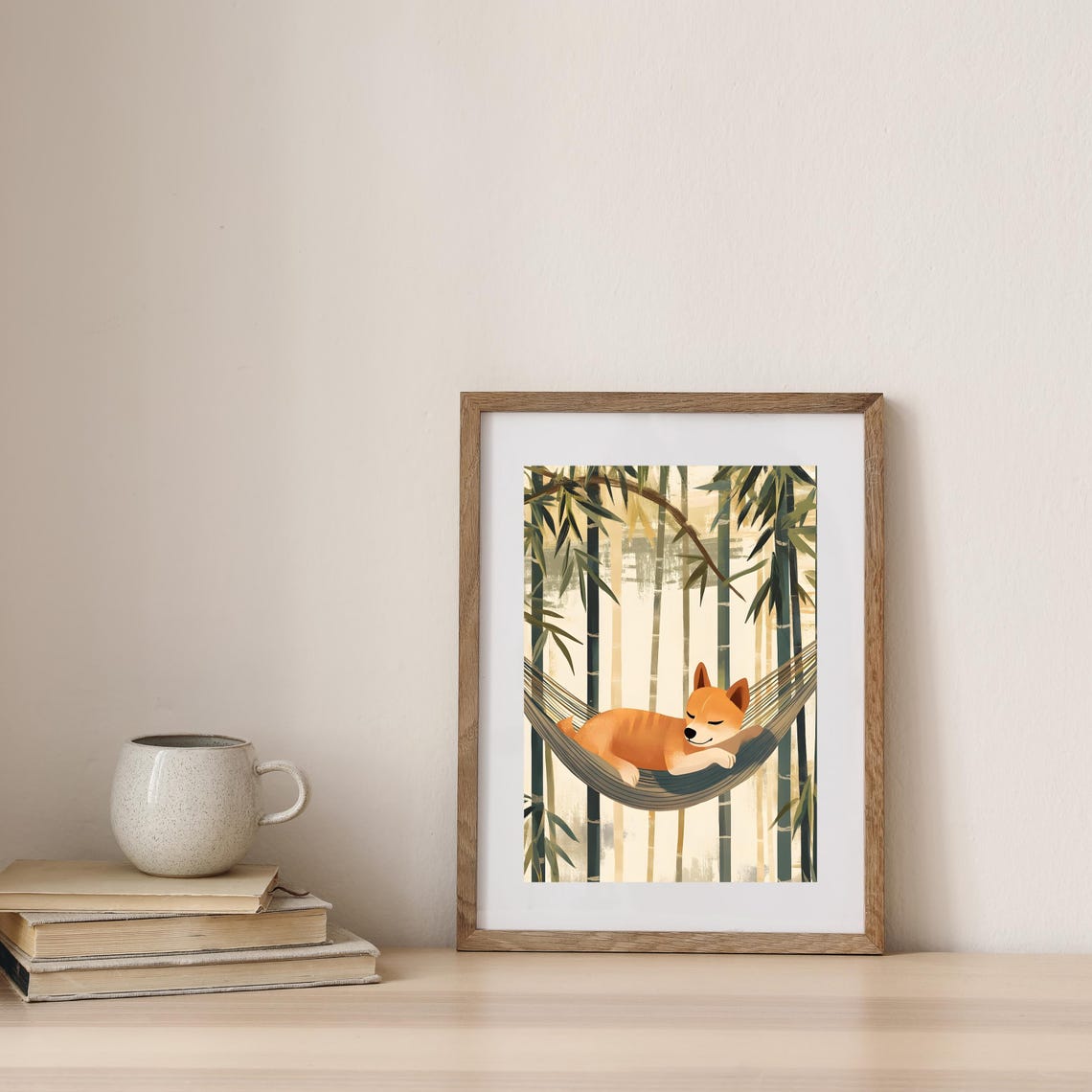 Peaceful Shiba Inu Napping in a Hammock in the Bamboo Forest Poster - Image 7