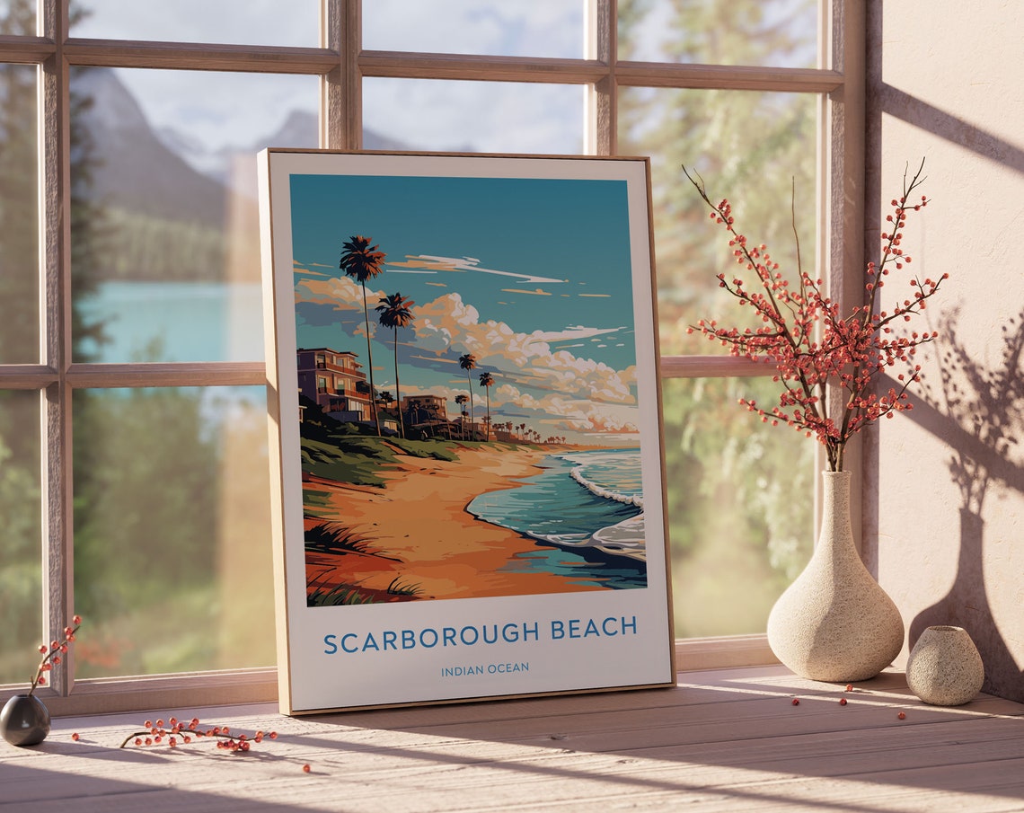 Scarborough Beach Travel Print Scarborough Beach Wall Art Scarborough Beach Gifts Indian Ocean Poster Scarborough Beach Poster Print 066 - Image 2