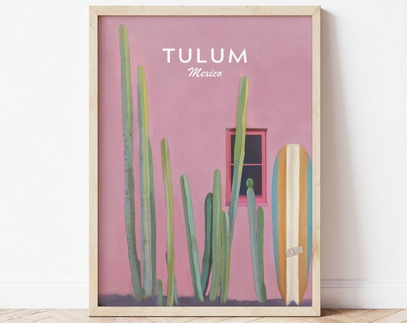Mexico Illustration Poster Tulum Mexico Illustration Travel Print Mexico Print Tulum Illustration Mexico Art Print Colorful Travel Art