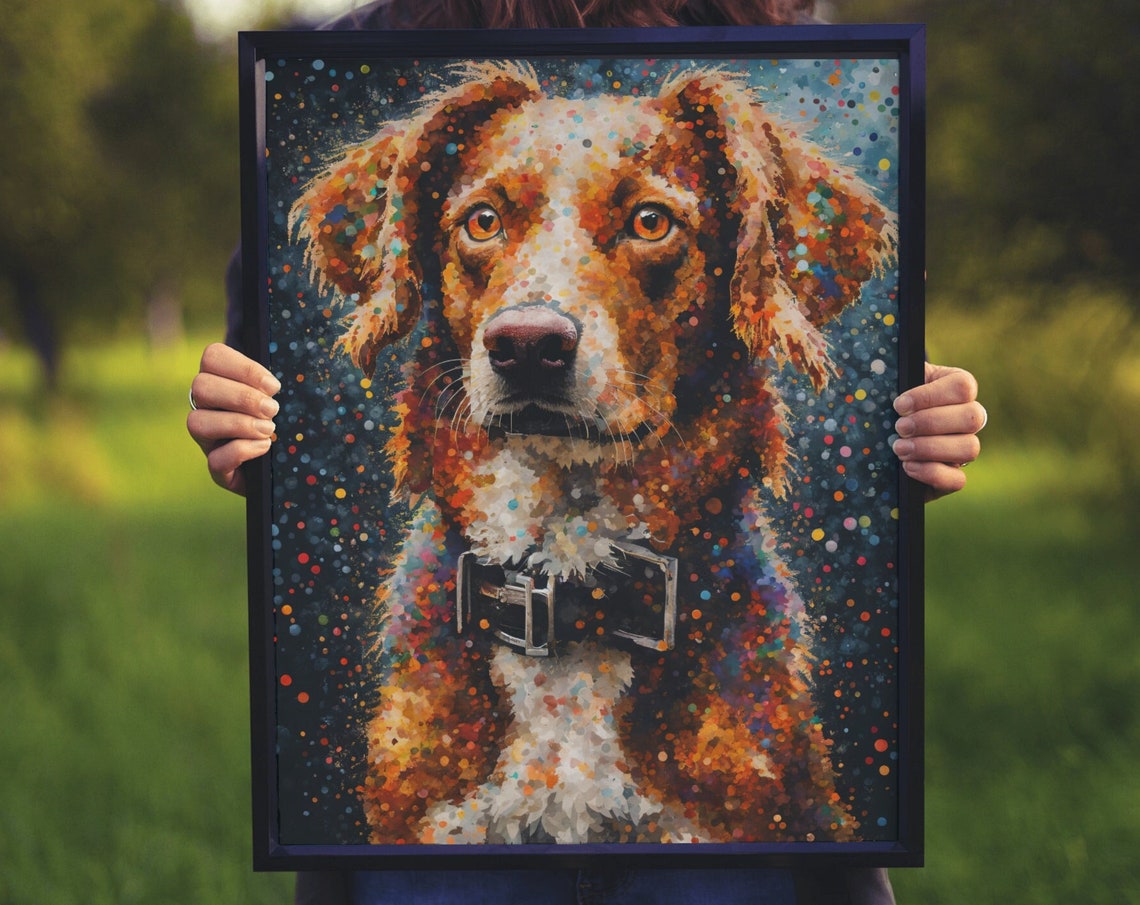Modern Spaniel Dog Portrait Print Colorful Dog Art Poster Dog Home Decor Dog Owner Gift Spaniel Wall Art Dog Photo Print Dog Picture