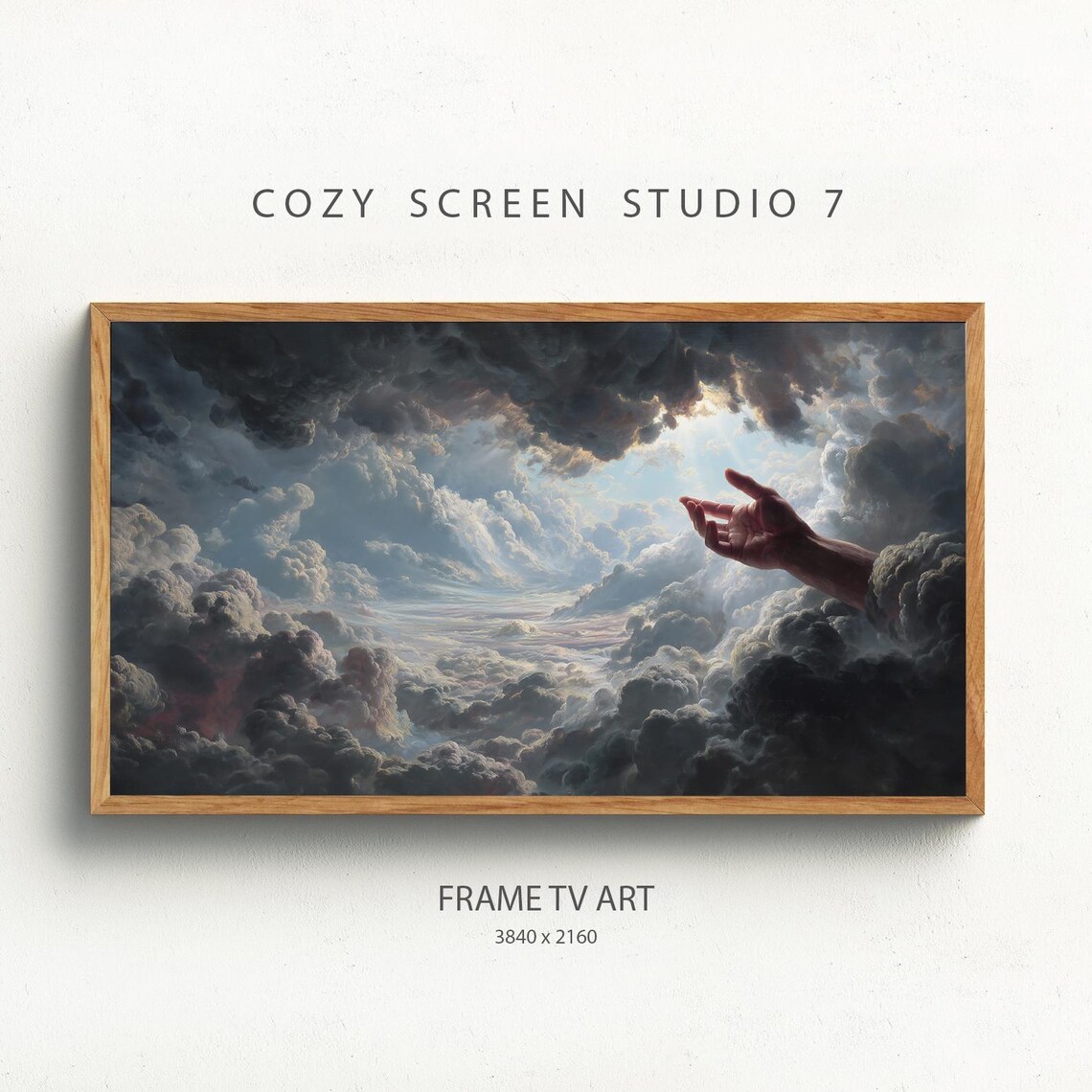 Hand Of God Through The Clouds Christian Painting