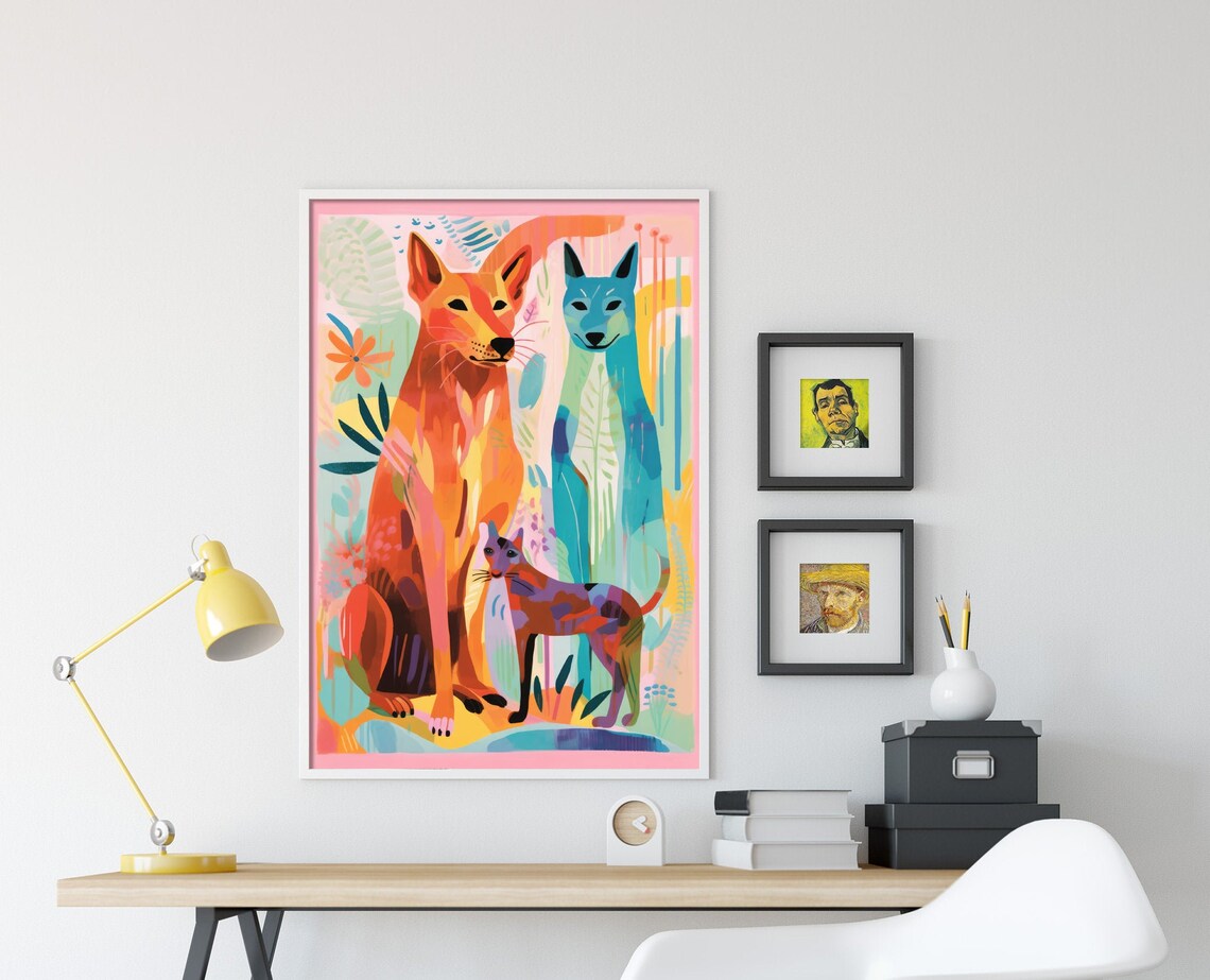 Abstract Dog And Cat Illustration Art Print - Image 4