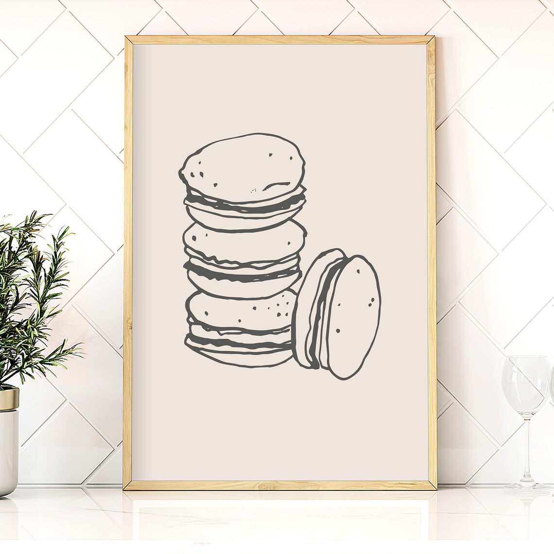Macaron Dessert Poster, Modern Kitchen Wall Art - Image 4