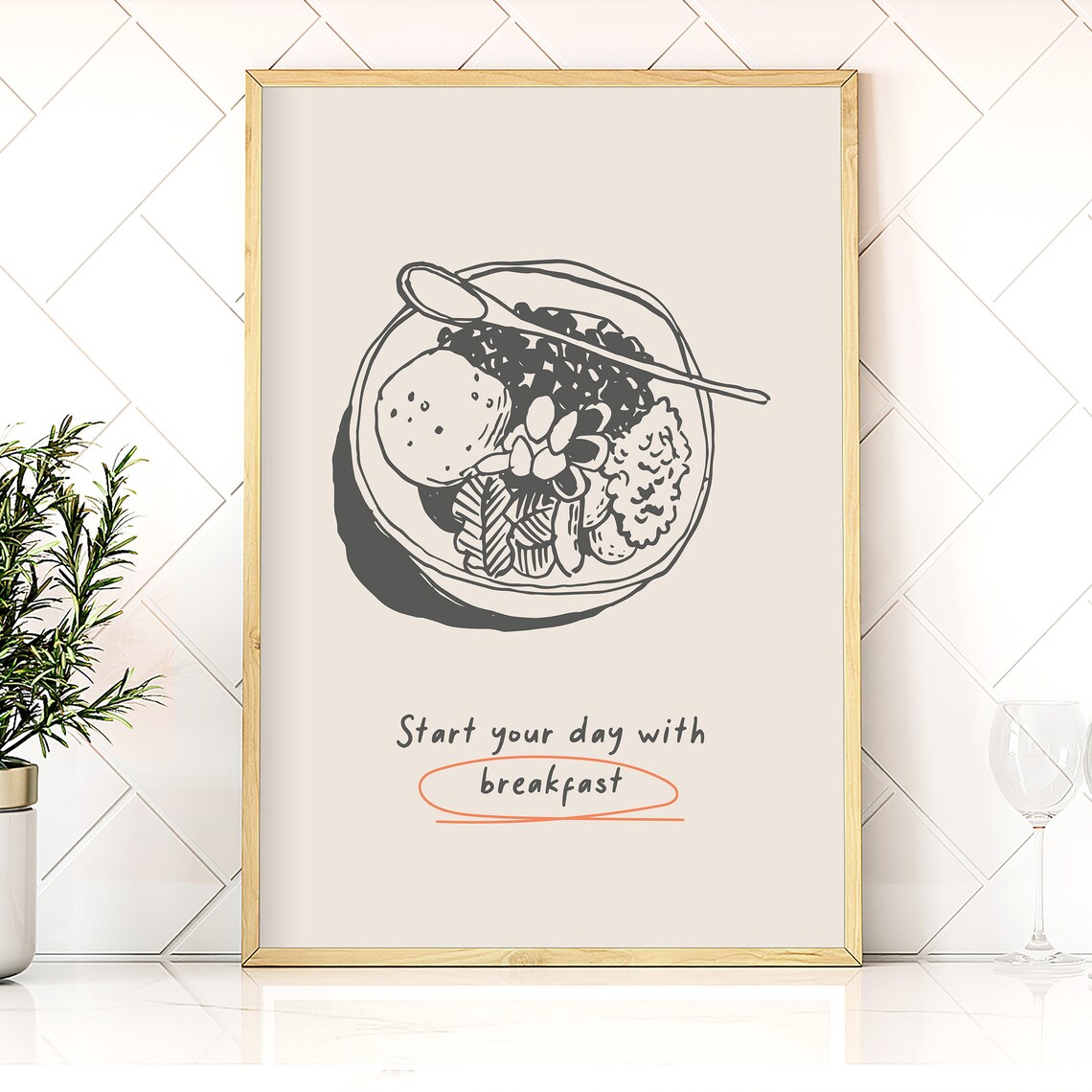 Acai Bowl Breakfast Poster, Modern Food Kitchen Decor - Image 3