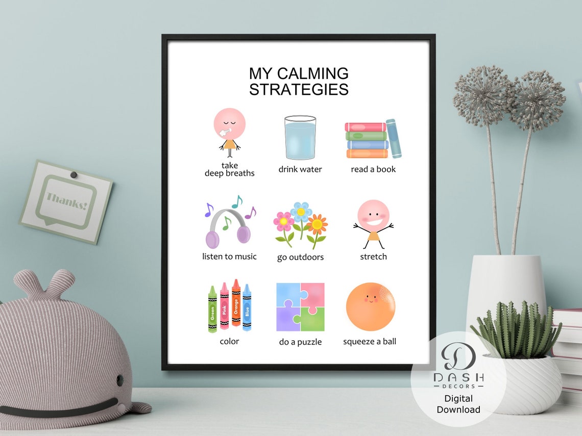 My Calming Strategies Kids Emotions Chart Poster For Classroom