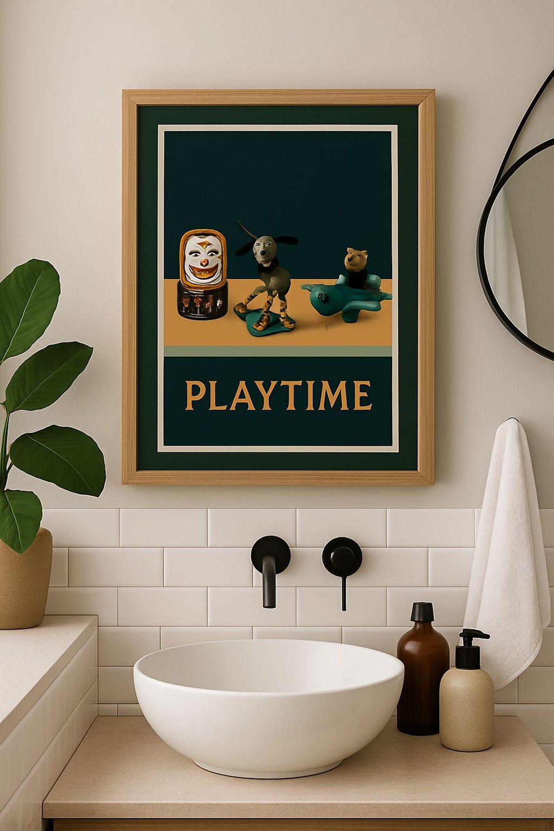 Playtime Retro Toys Vintage Style Nursery Poster Childhood Fun