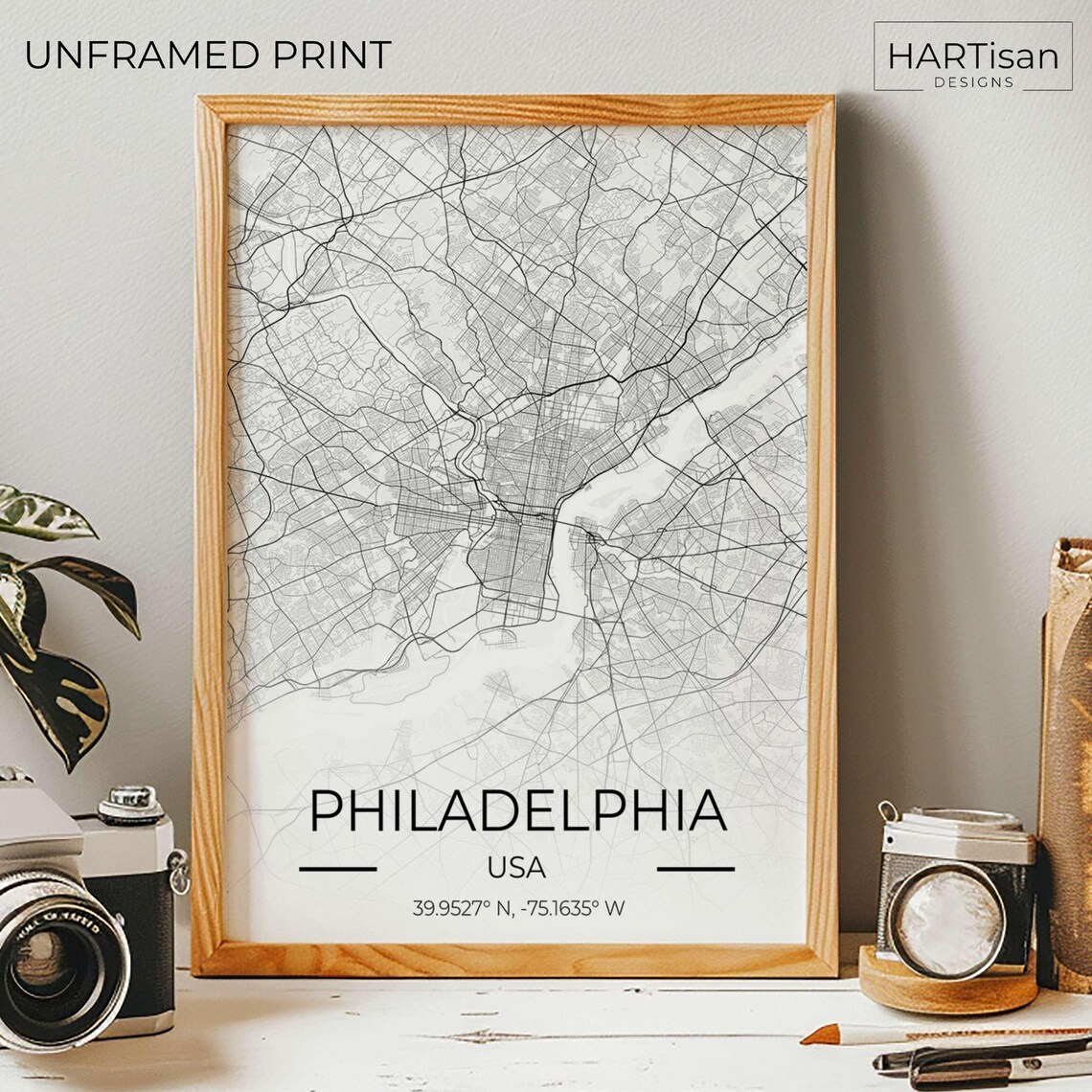 Philadelphia USA City Street Map Gradient Art Travel Gift Poster - Image 5