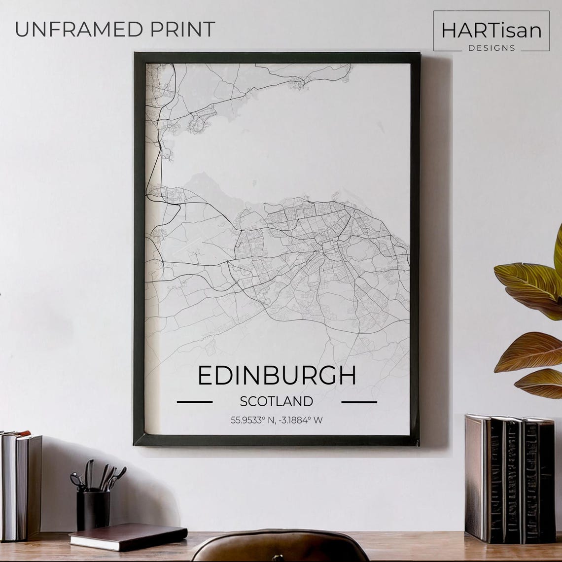 Edinburgh Scotland City Street Map Gradient Art Travel Gift Poster
