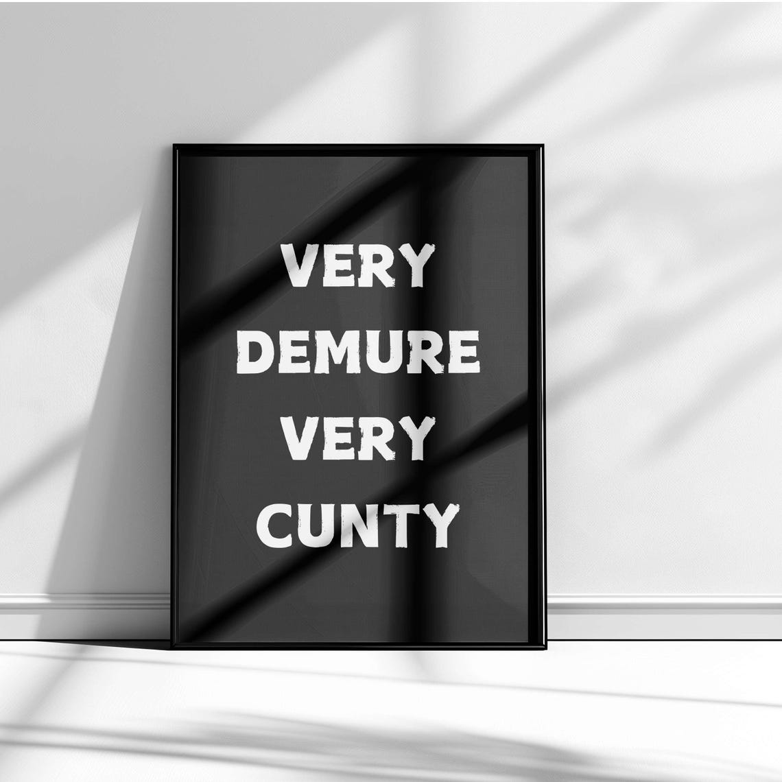 Very Demure Very Cunty Funny Red Pink Meme Typography Poster - Image 5
