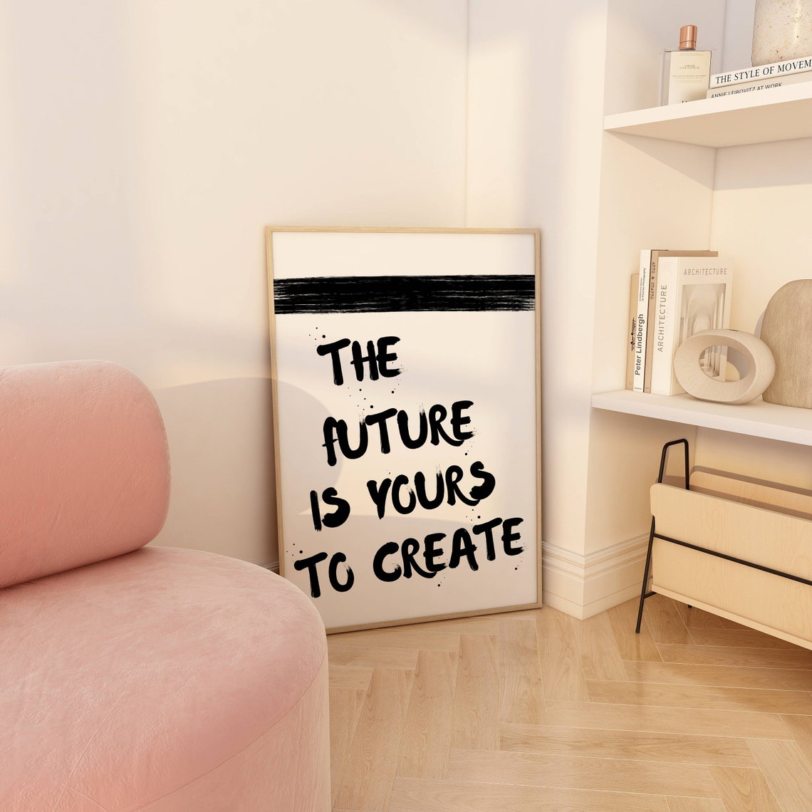 Future Is Yours To Create Poster Retro Wall Decor Inspirational Quote Print Trendy Aesthetic Home Decor Motivational Prints - Image 4