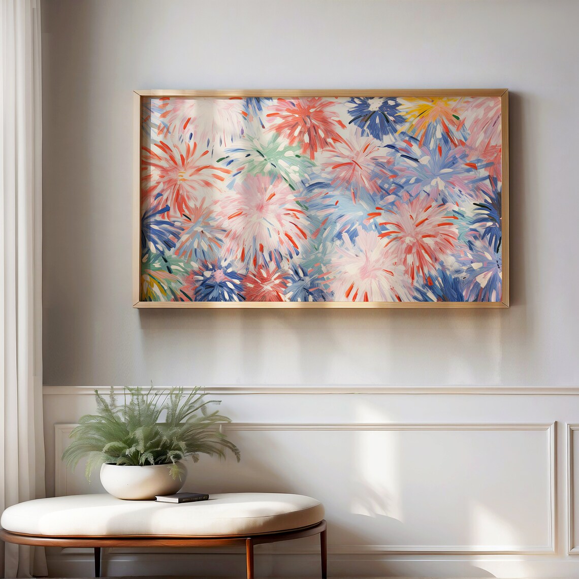 Fireworks Coastal Summer Art Print - Image 4