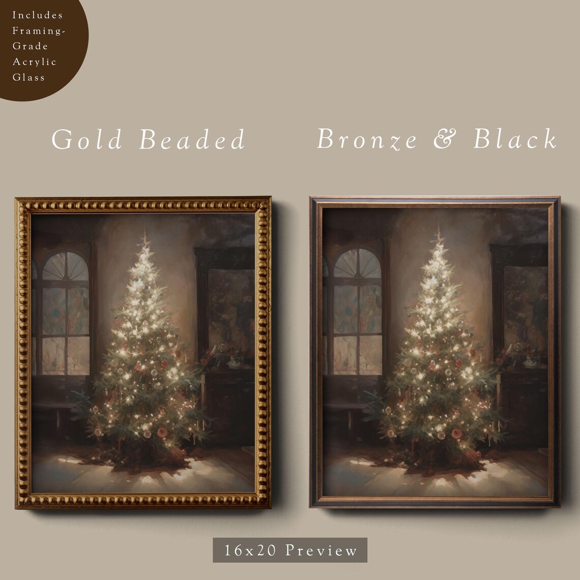 Vintage Christmas Tree Art Print, Winter Holiday - Image 4