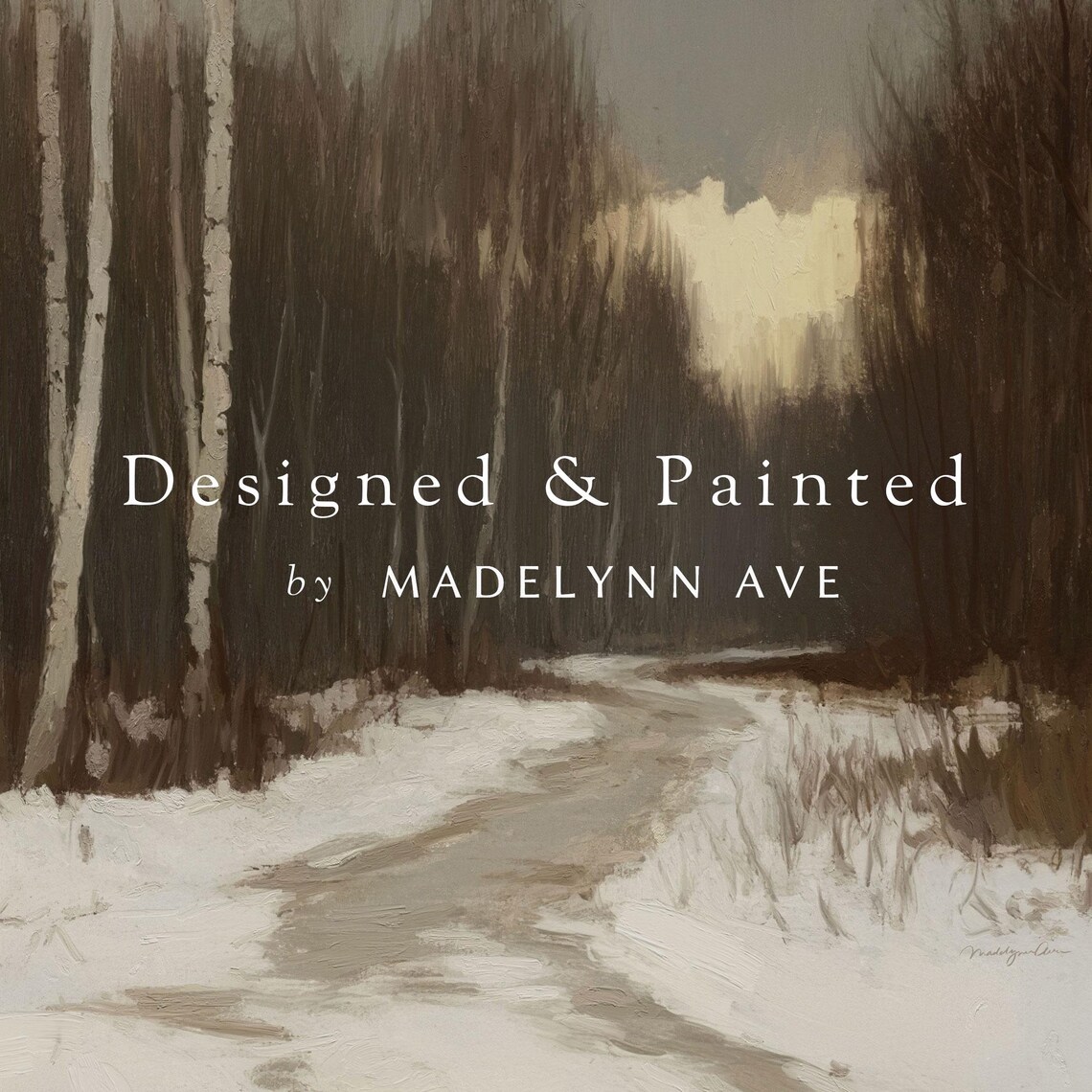 Snowy Winter Path, Neutral Christmas Forest Art Print - Image 6