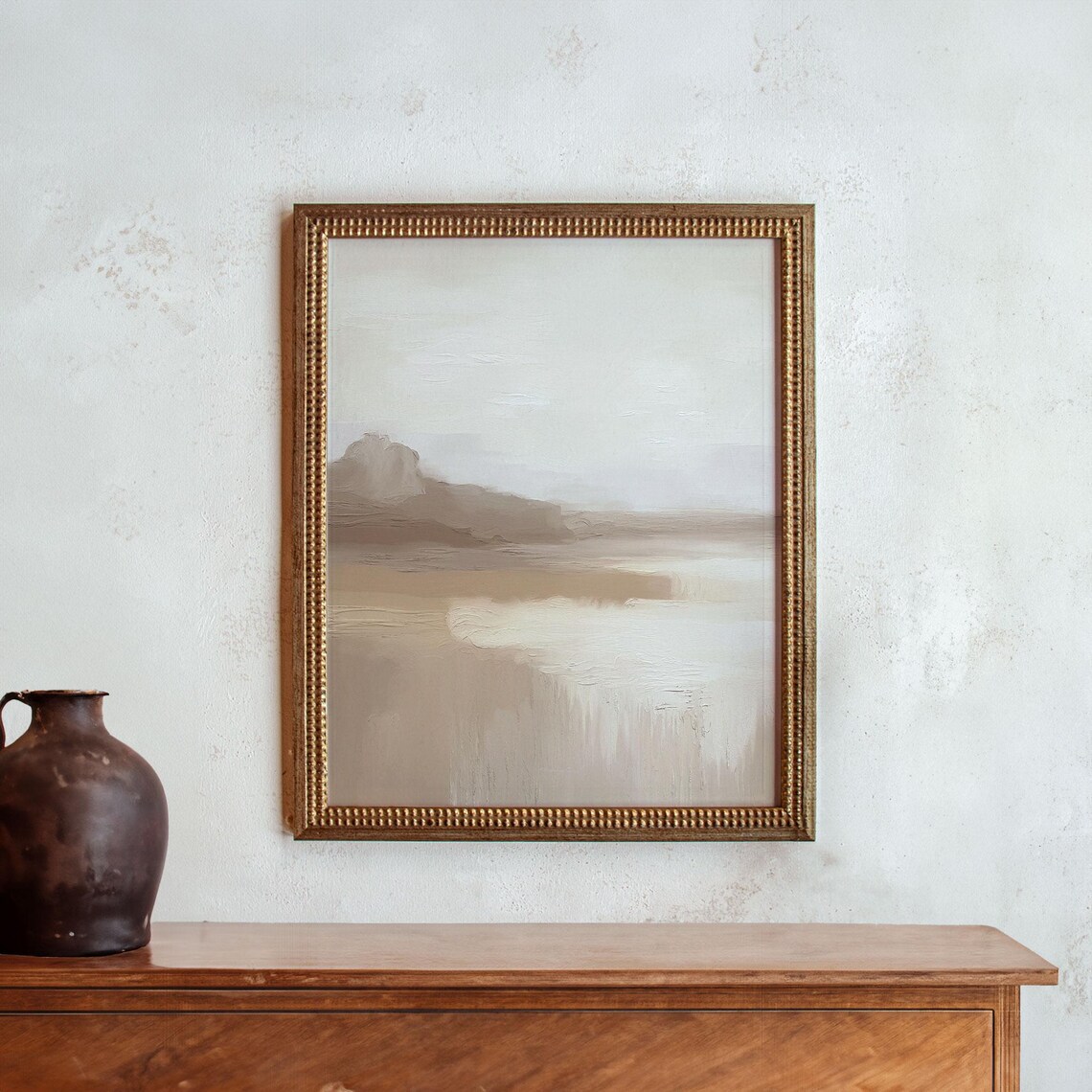 Minimalist Neutral Landscape Art Print, Modern Abstract