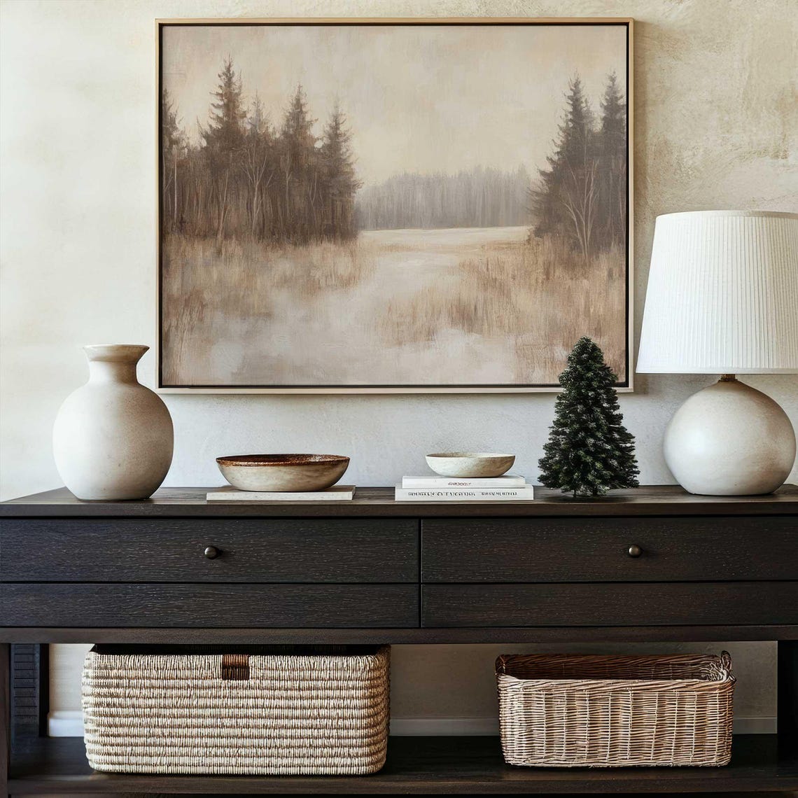 Miles To Go Winter Forest Landscape Neutral Canvas Fine Art Poster - Image 4