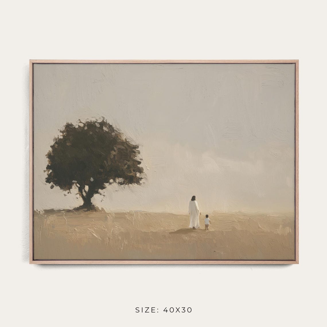 Jesus Walking With A Child Under A Tree Faith Fine Art Poster - Image 4