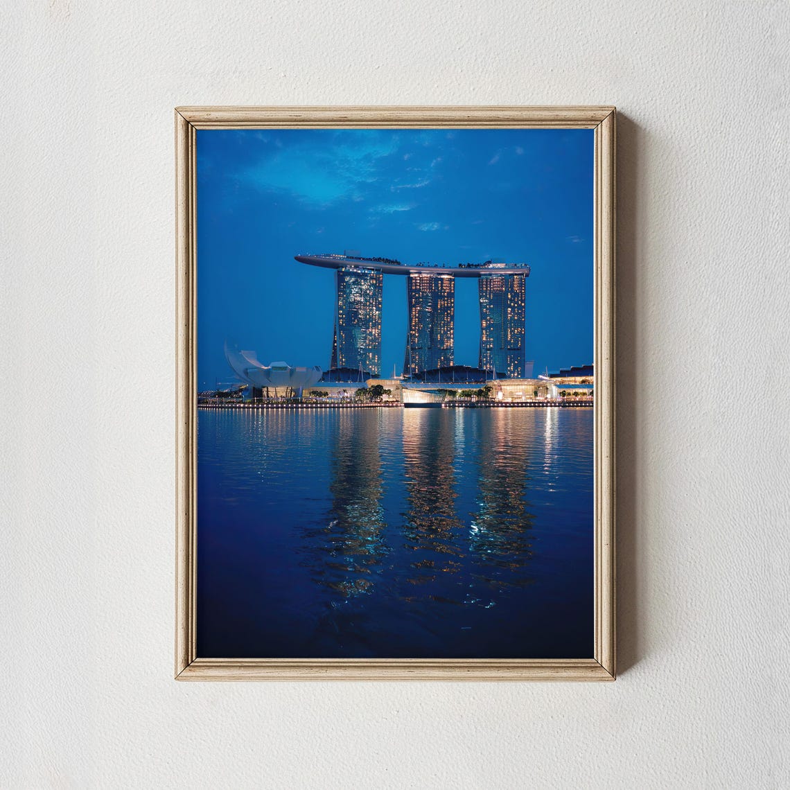 Marina Bay Sands Singapore Print Blue Hour City Skyline Photography