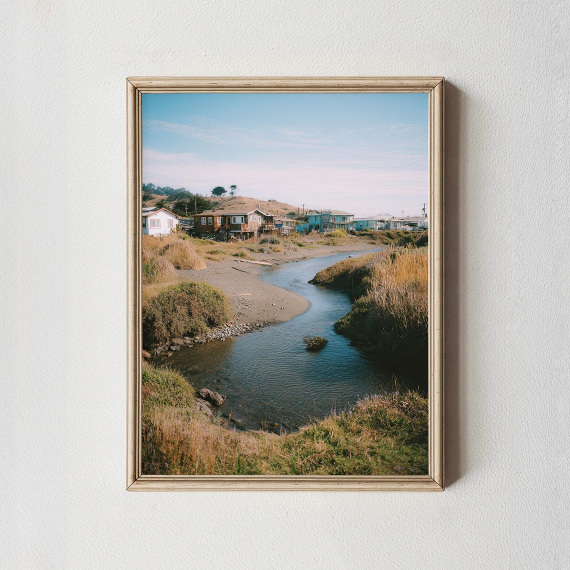 Charming Coastal Village Creek Cottages Seaside Photography Wall Art