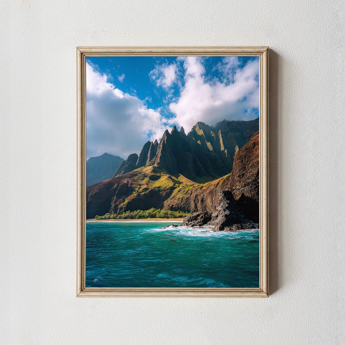Na Pali Coast Kauai Hawaii Dramatic Cliffs Turquoise Ocean Poster