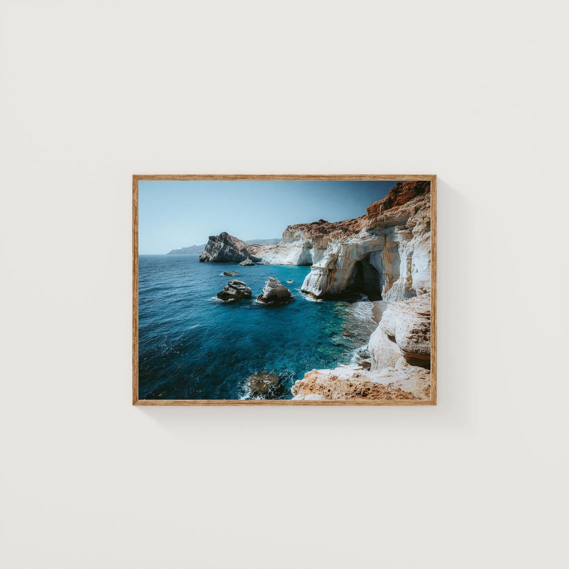 White Sea Cliffs Natural Arch Turquoise Water Coastal Poster