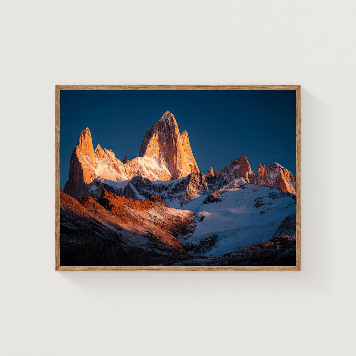 Mount Fitz Roy Alpenglow Granite Spires Patagonia Mountain Poster