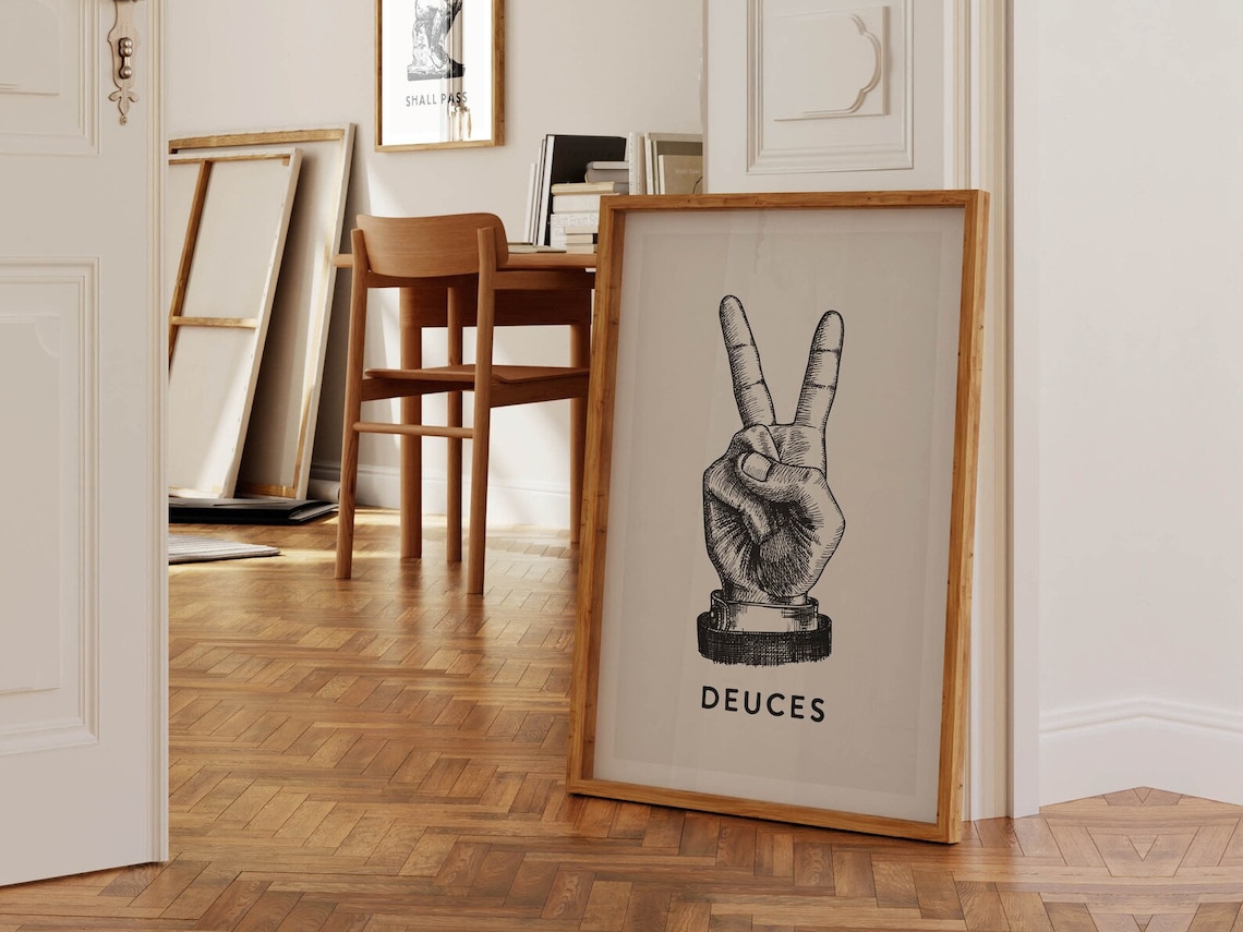 Deuces Funny Bathroom Poster, Retro Toilet Humor