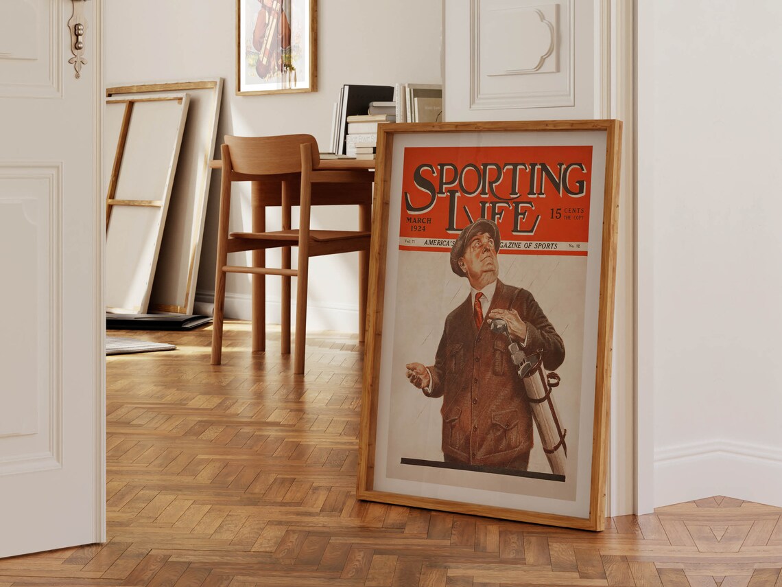 Vintage Golfing Art Poster, Outdoorsy Gift for Dad