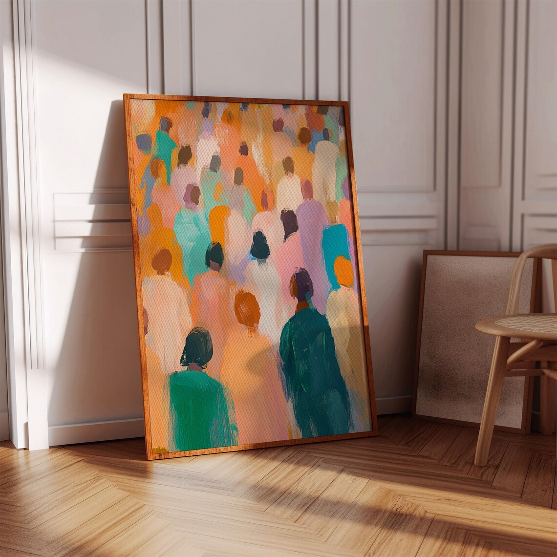 Abstract Crowd Movement, Expressionist Painting - Image 4