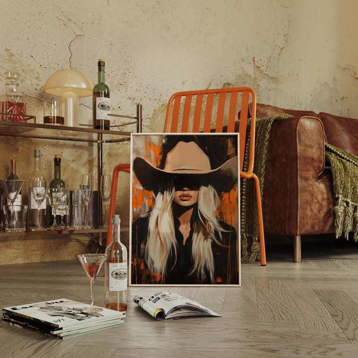 Blonde Cowgirl Modern Western Portrait, Rustic Decor - Image 5