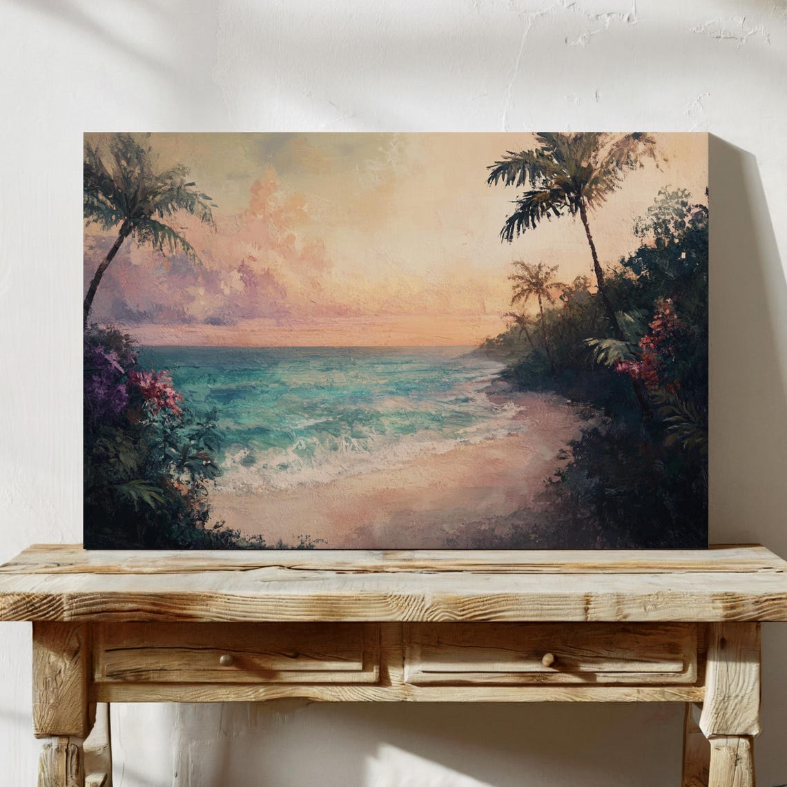 Tropical Beach Sunset Turquoise Ocean Palm Cove Serene Coastal Poster - Image 4
