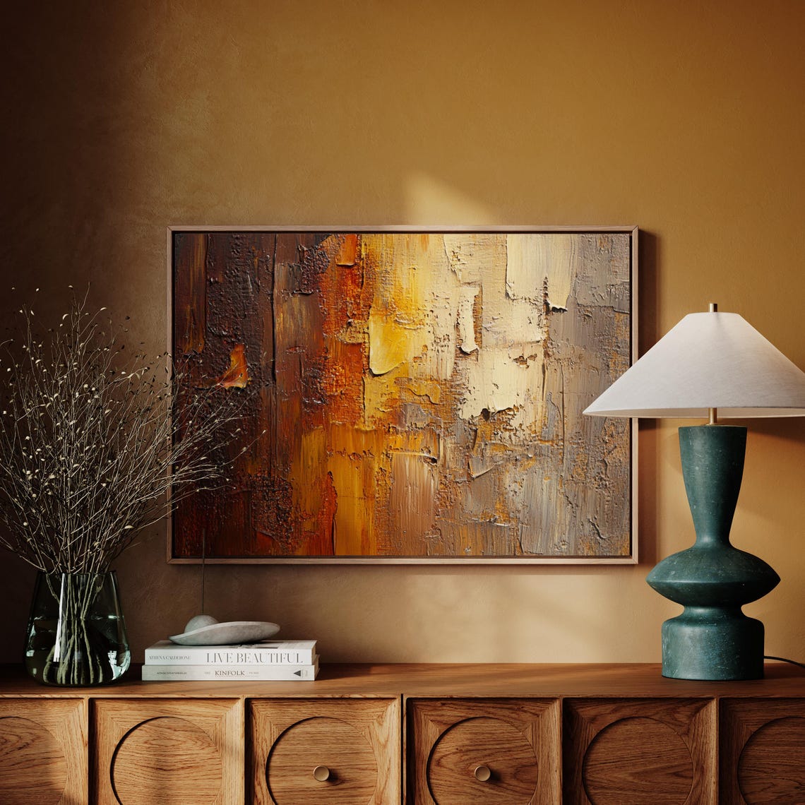 Earth Tone Textured Abstract Brown Rust Modern Wall Art Print - Image 5